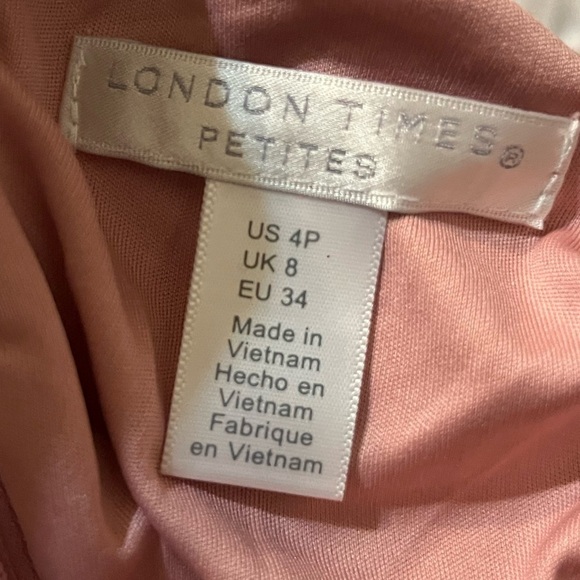 NWT London Times Women's Petite Size 3/4 Sleeve Criss Cross Waist Dress - Picture 3 of 5